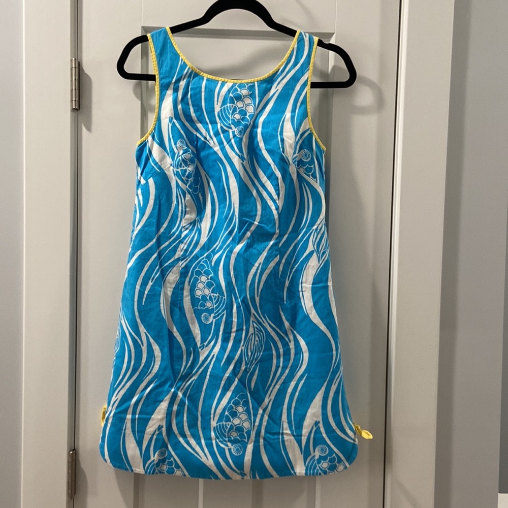 Lilly Pulitzer Joe Fish Resort White Delia Dress size 6 summer sleeveless island